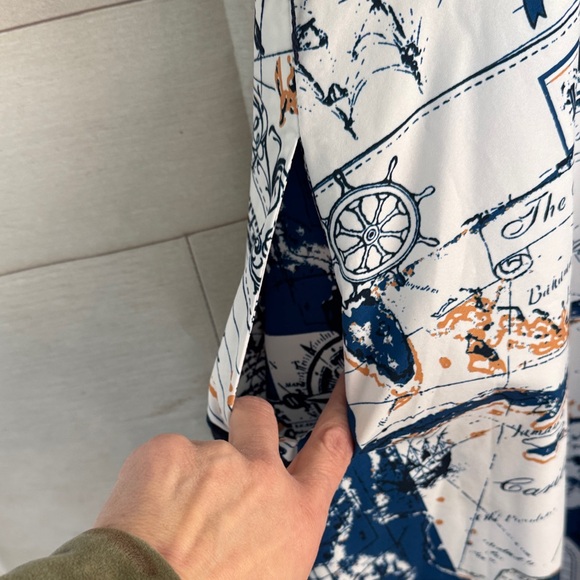 Navy and White Travel Inspired Women’s Vintage/Vintage Inspired dress Medium - Picture 4 of 5